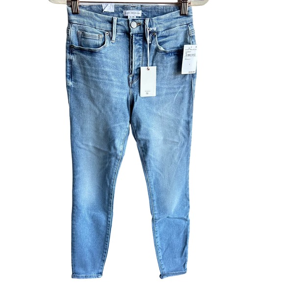 Good American Skinny Jeans Womens Size 0/25 Blue Light Wash Button Fly NWT - Picture 2 of 9